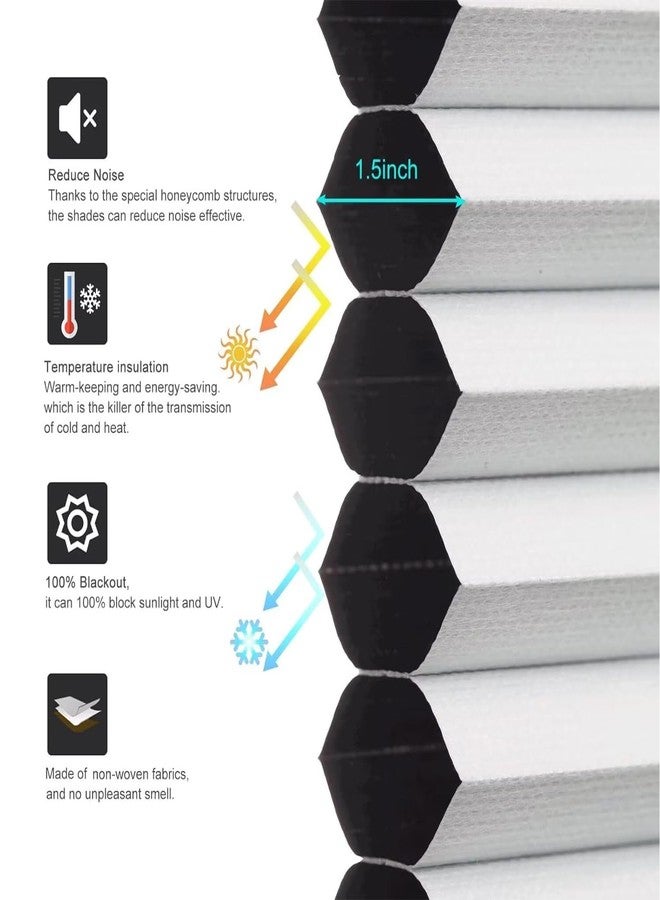 MYshade Blackout Cordless Cellular Shades Honeycomb Shade for Indoor Windows Room Darkening Blinds for Home Office Pull Down Window Shades Easy to Install 34 inch Wide, H72 White Pleated Shade - Image 5